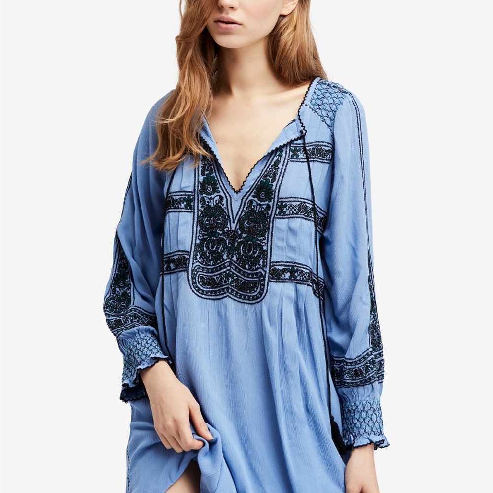 NWT Free People Wind Willow Mini Peasant Dress